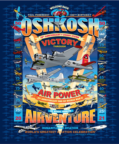 2021 EAA Oshkosh AirVenture Main Event T-shirt